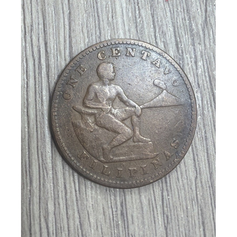 1914 1 One Centavos Philippines US Manila Mint Cent Coin Five USA Filipinas Rare